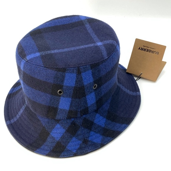 Burberry Check Wool Cashmere Bucket Hat - Picture 1 of 13